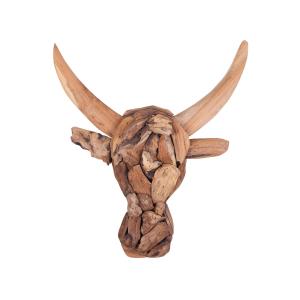 Figura de pared 34 cm marrón madera