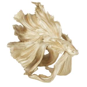 Figura de pez en resina dorada, alt. 57