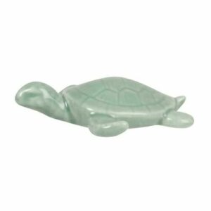 Figura de tortuga de porcelana azul claro Alt. 2
