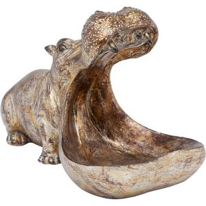 Figura deco hipopótamo lacado vintage de poliresina oro y p…