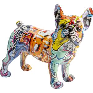 Figura deco perro frenchie grafitti multicolor de poliresin…