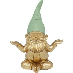 Figura deco zwerg meditation oro verde 19cm
