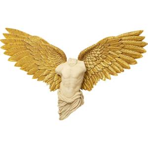 Figura decorativa busto hombre alas doradas 208x136cm