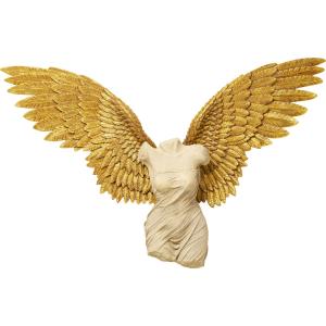 Figura decorativa busto mujer alas doradas 203x140cm