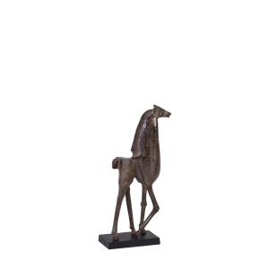 Figura decorativa caballo aluminio negro an. 44 cm