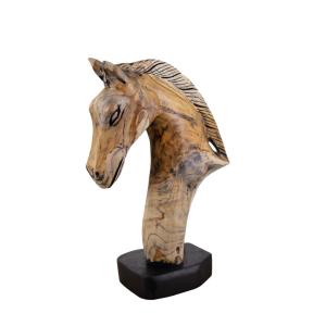 Figura decorativa caballo madera beige alt. 47 cm