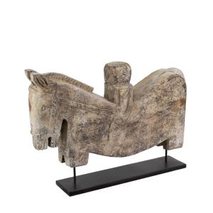 Figura decorativa caballo madera beige anch. 50 cm