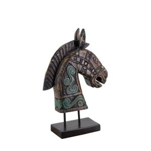 Figura decorativa caballo madera multicolor alt. 48 cm