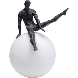 Figura decorativa gimnasta en poliresina blanca y negra 33cm