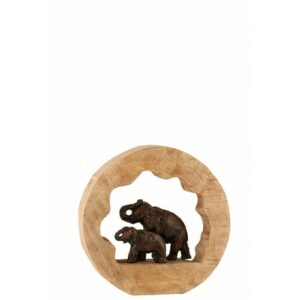 Figura elefante   cría madera de mango aluminio bronce alt.…