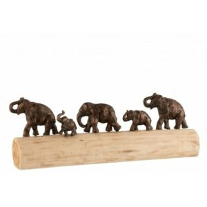 Figura elefantes alineados madera de mango aluminio bronce…