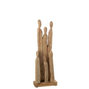 Figura grupo de personas en madera natural 20x9x60 cm