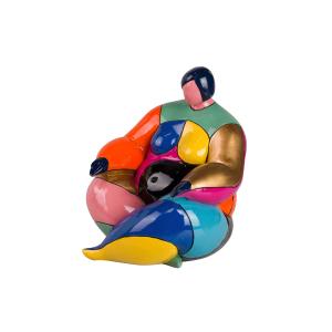 Figura multicolor de resina 21x9x22cm
