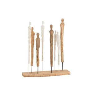 Figuritas de 8 personajes en base de madera beige de 51x10x…