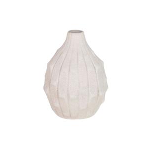 Florero beige de cerámica 17x17x22cm