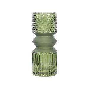 Florero de vidrio verde oliva 25 cm