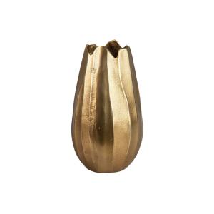Florero dorado de aluminio 16x16x29cm