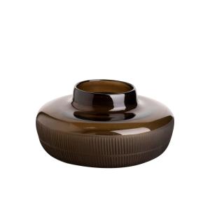 Florero marron de cristal 31,5x31,5x16cm