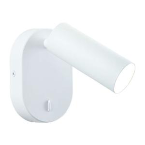 Foco ajustable led con interruptor en metal blanco mate 18cm