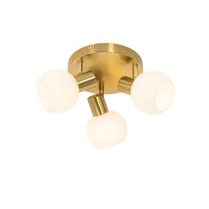 Foco dorado con cristal opal y 3 luces orientables