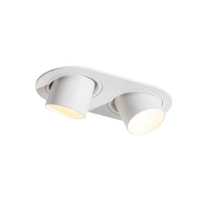 Foco empotrado blanco redondeado gu10 35 mm 2 luces