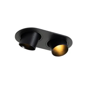 Foco empotrado redondo negro gu10 35 mm 2 luces