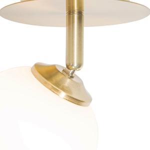 Foco moderno dorado con cristal opal con interruptor