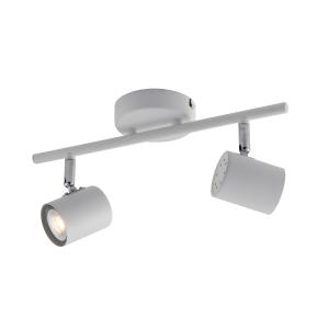 Foco puntal de metal blanco con dos luces ajustables