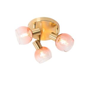Foco techo dorado cristal rosa 3 wifi p45