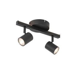Foco techo negro gu10 50 mm 2 luces luz de fondo