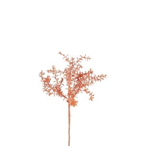 Follaje artificial con purpurina cobre h63
