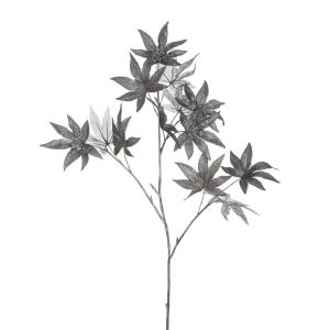 Follaje de arce artificial brillante gris h94