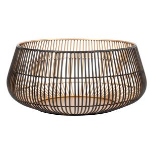 Frutero de metal calado negro y dorado