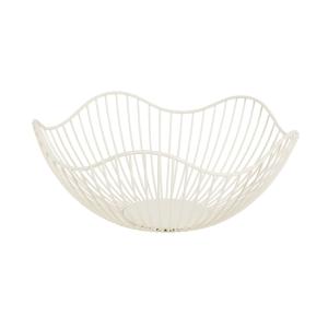 Frutero de metal color crema 28 cm