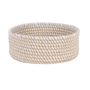 Frutero de yute beige y blanco D 24 cm