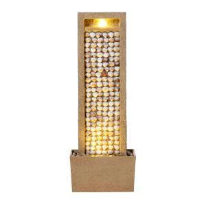 Fuente costera led con conchas para balcón, marrón, 92cm