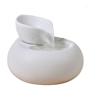 Fuente de interior para animales en cerámica blanca - H13