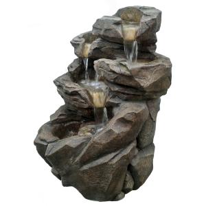Fuente de jardín grande de rocas marrones - H71