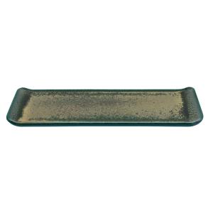 Fuente de sushi 30 x 9.5 cm porcelana fina verde/bronce