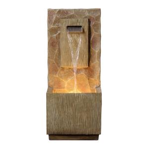 Fuente exterior cascada LED, 81cm, Marrón