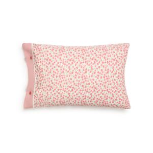 Funda almohada algodón flores rosa 50x85