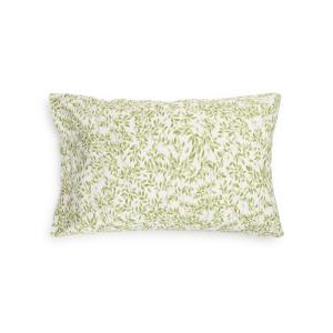 Funda almohada algodón hojas verde 45x110