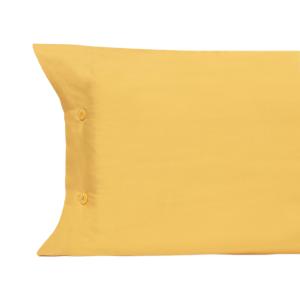 Funda almohada algodón orgánico amarillo 45x110
