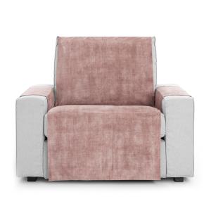 Funda cubre sillón aterciopelado antimanchas rosa 60-110 cm