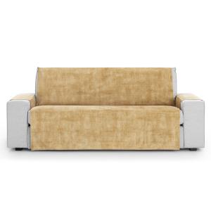 Funda cubre sofá aterciopelado antimanchas ocre 120-170 cm