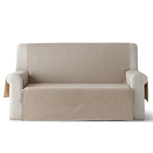 Funda cubre sofá práctica algodón beige 2 plazas