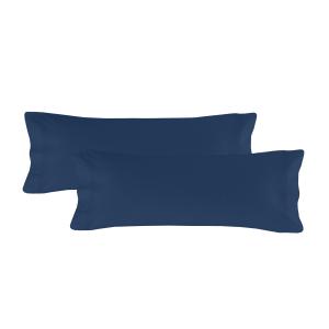 Funda de almohada 100% Algodón Azul marino 45X110 (x2) [Cam…