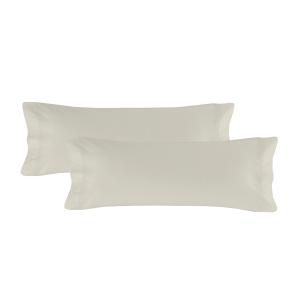 Funda de almohada 100% algodón beige 45x110 cm (x2) (cama 1…