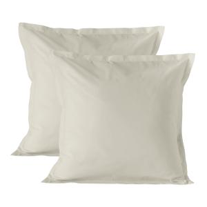 Funda de almohada 100% algodón beige 60x60 cm (x2)