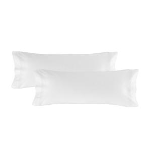 Funda de almohada 100% algodón blanco 45x110 cm (x2) (cama…